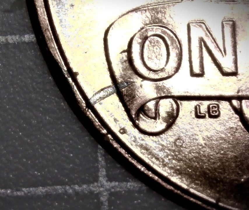 2014-P-Lincoln-Cent-Struck-Through-Rim-Burr!-From-Bought-OBW-BU-Ebay-Roll